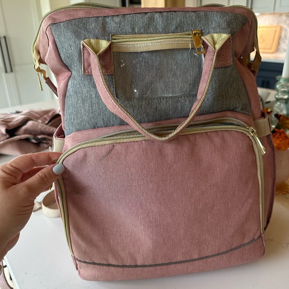 Stylish Pink and Gray Women's Backpack - Picture 1 of 3
